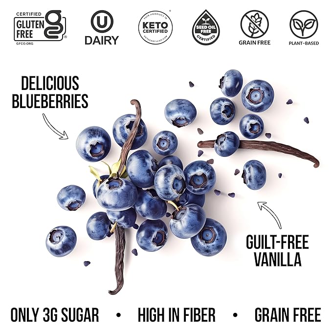 TGB Blueberry Granola Cereal, Keto Friendly Snack, No Added Sugar, Gluten Free, High Fiber, 8oz Resealable Bag (Pack of 1)