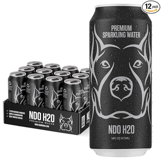 NO DAYS OFF Premium Water (Sparkling), 12 Pack - 16 fl oz/can, 5.68L Total, Reverse Osmosis Canned Water, Carbonated