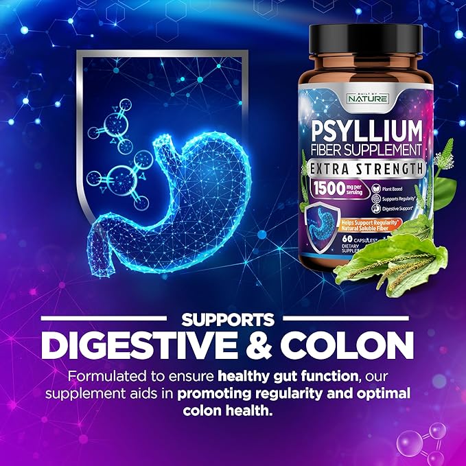 Psyllium Husk Capsules 1500mg 60 Capsules