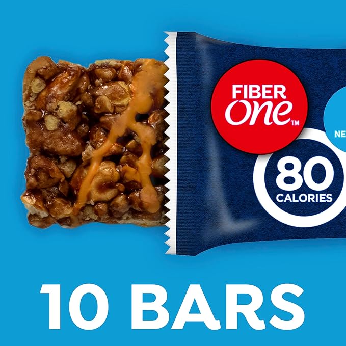 Fiber One 80 Calorie Chewy Bars, Chocolate Peanut Butter, Snack Bars Value Pack, 10 Ct, 8.2 oz