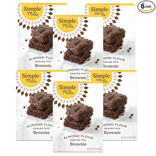 Simple Mills Chocolate Brownie Baking Mix, Made Of Almond Flour, Gluten Free, 12.9 Ounces (Pack Of 6)