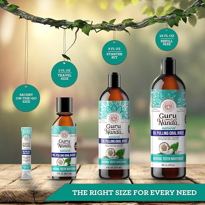 GuruNanda Coconut Oil Pulling, Fresh Breath 7 Essential 16 oz
