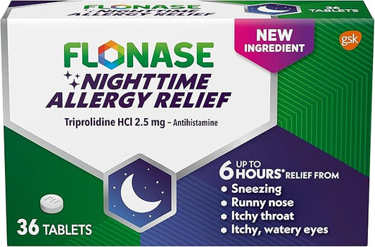 Flonase Nighttime Allergy Relief Tablets, Up 6 Hours 36 Coated