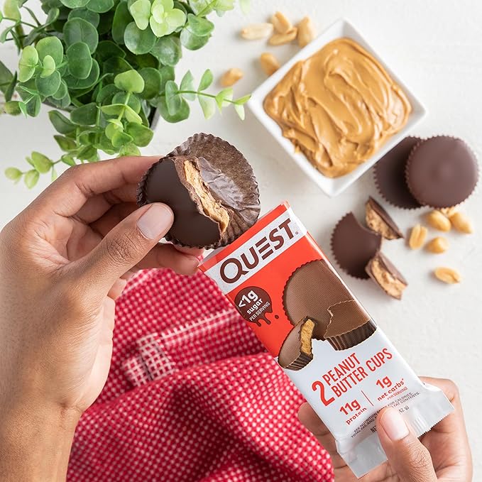 Quest Nutrition Peanut Butter Cups, 11g Protein, 1g Sugar, Low Carb, Gluten Free, Keto Friendly, 4 Count