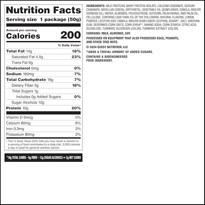 Quest Nutrition Frosted Cookies Twin Pack, Lemon Cake, 1g Sugar, 10g Protein, 1g Net Carbs, Gluten Free, 16 Cookies