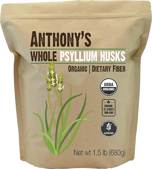 Anthony's Organic Whole Psyllium Husks, 1.5