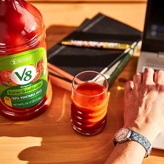 V8 Low Sodium Original 100% Vegetable Juice, 64 fl oz Bottle