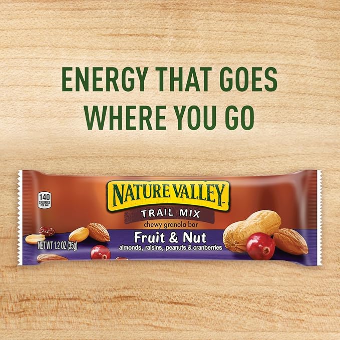 Nature Valley Chewy Fruit and Nut Granola Bars, Trail Mix, 6 Bars, 7.4 OZ (Pack of 12)