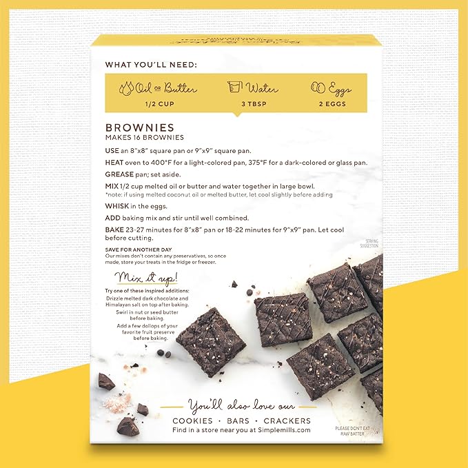 Simple Mills Chocolate Brownie Baking Mix, 12.9 Ounces 6)