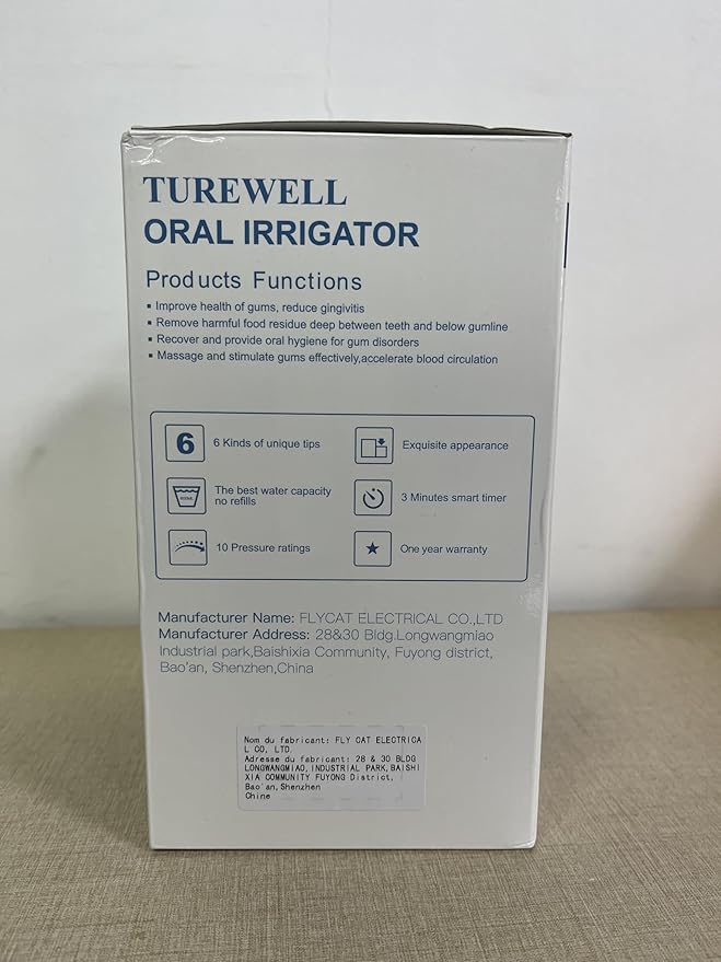 TUREWELL Water Dental Flosser for Teeth/Braces, 8 Jet 10 Pressure 600ML Large