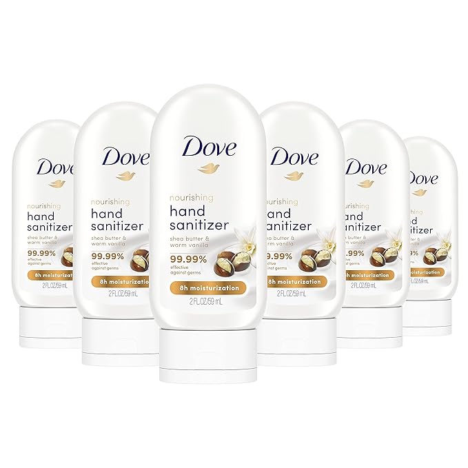 Dove Nourishing Hand Sanitizer 99.99 percent 61 percent 8 Hours 2 oz 6 Count