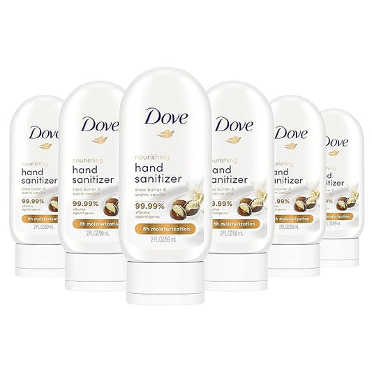Dove Nourishing Hand Sanitizer 99.99 percent 61 percent 8 Hours 2 oz 6 Count