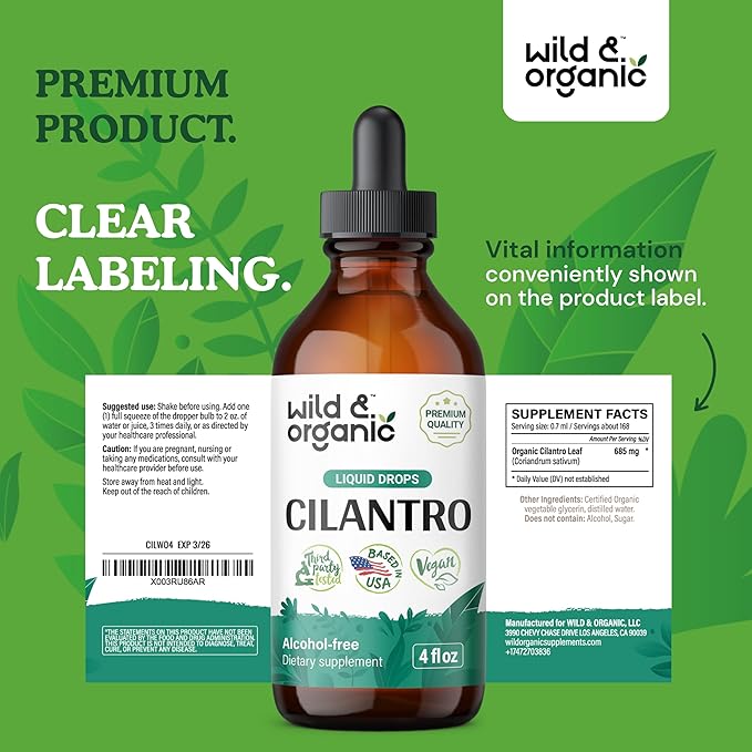 Cilantro Tincture - Detox Cleanse w/Organic 4 oz