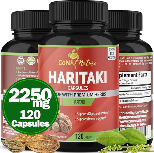 Organic India Haritaki Capsules 2250MG, Rejuvenation, 120 Caps