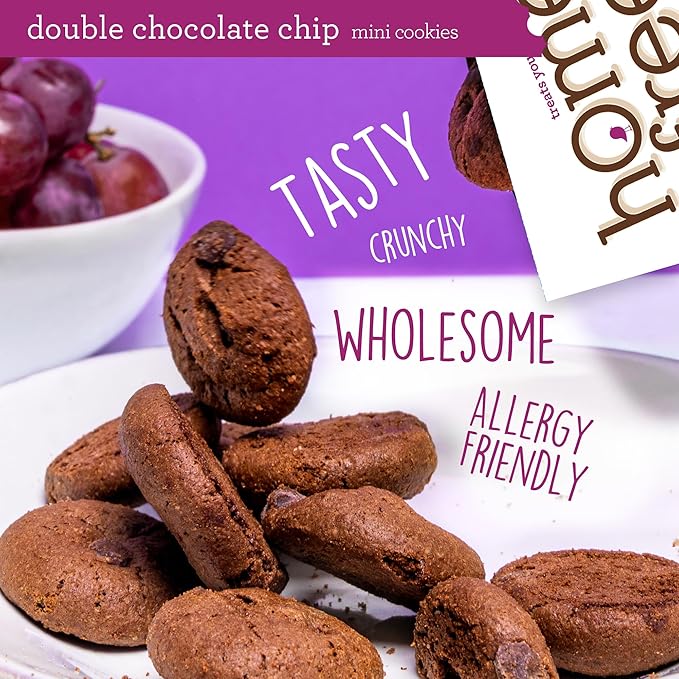 Homefree Mini Double Chocolate Chip Cookie Box, Gluten Free, Nut Free, Vegan, School Safe and Allergy Friendly Snack, 5 oz. Box (Pack of 1)