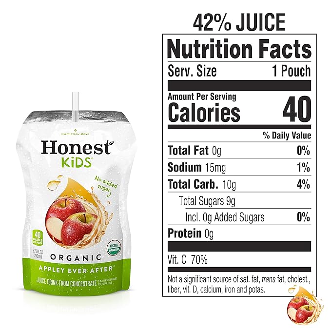 Honest Kids, Organic Juice Drink, Appley Ever After, 6.75 Fl Oz, 8 Pack