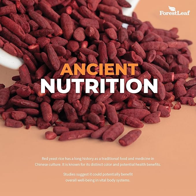 Red Yeast Rice 1200 mg. Capsules CoQ10 Supplement, 90 Veggie