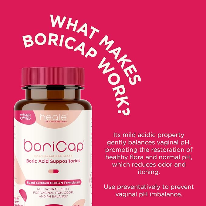 BoriCap - Boric Acid Suppositories 600 mg 90 Capsules