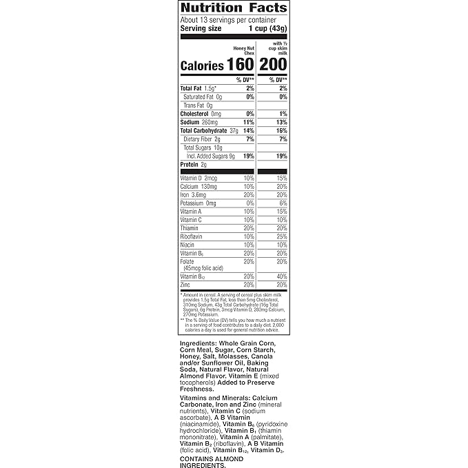 Honey Nut Chex Cereal Family Size, 19.6 OZ