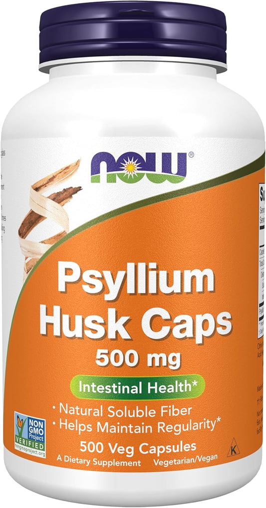 NOW Supplements, Psyllium Husk Caps 500 500 Veg