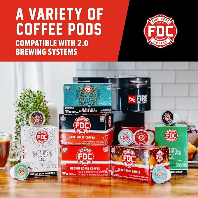 Fire Department Coffee - Gives Back to Firefighters - Premium Decaf Ground Coffee - Roasted in the USA - Decaffeinated Using Natural Mountain Water - Veteran Owned - 12 oz