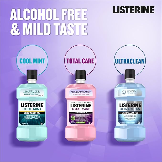 Listerine Total Care Anticavity Fluoride Mouthwash, 99.9% of 1L (Pack 2)