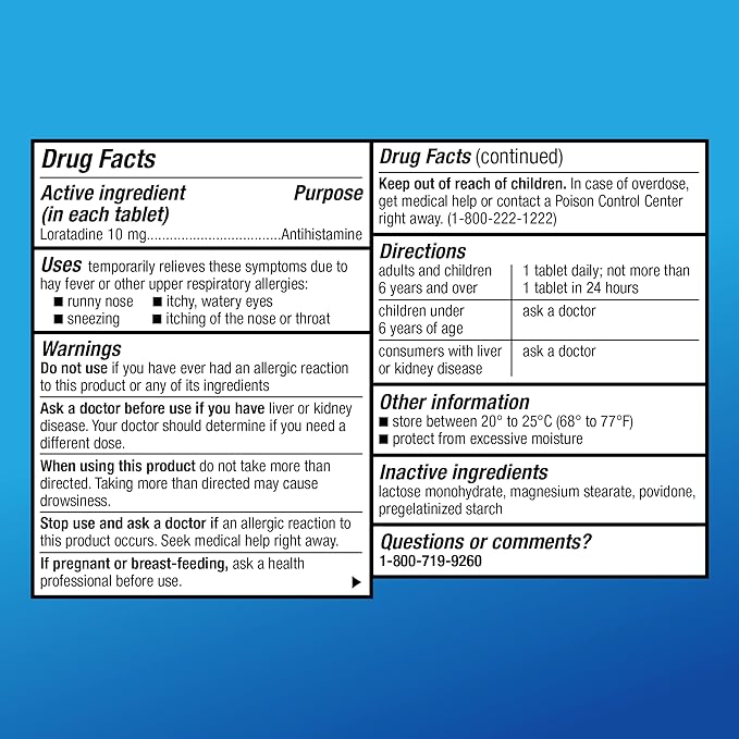 Amazon Basic Care Allergy Relief Loratadine 10 mg, 90 Count