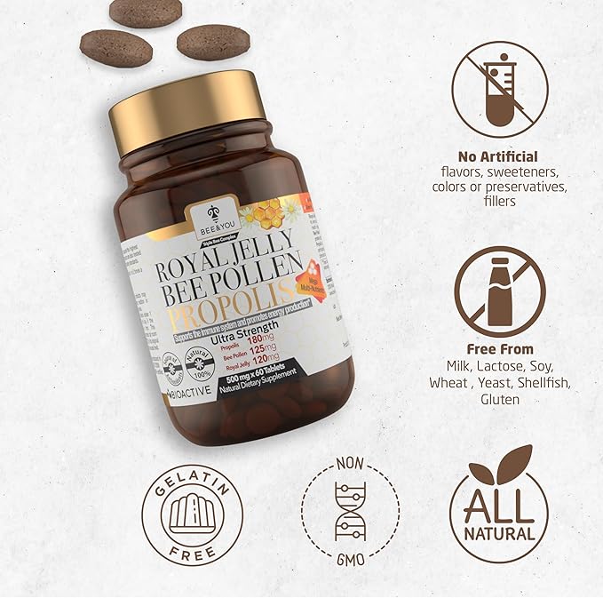 BEE and YOU Royal Jelly Tablet, 100% Natural 60ct