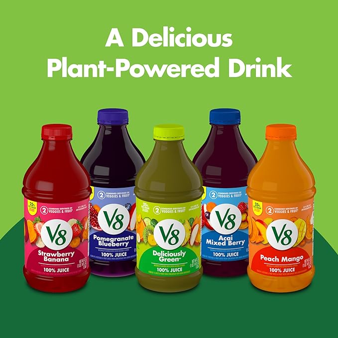 V8 Deliciously Green 100% Fruit and Vegetable Juice, 46 fl oz Bottle