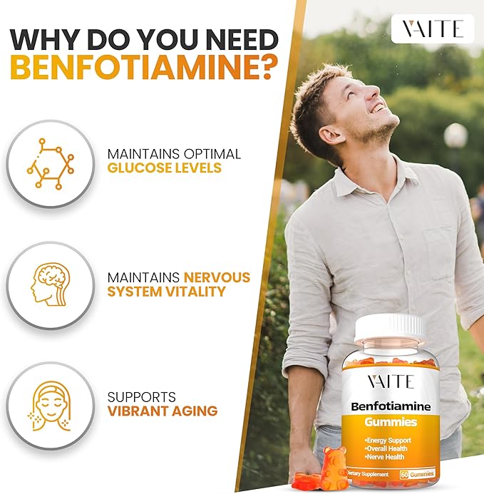 Benfotiamine Gummies with L-Leucine Supplement: Essential B1 Complex