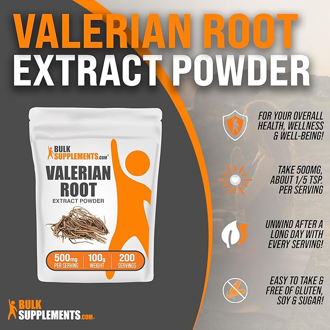 BulkSupplements.com Valerian Root Extract Powder 500mg per 100g (3.5 (3.5 oz), 1