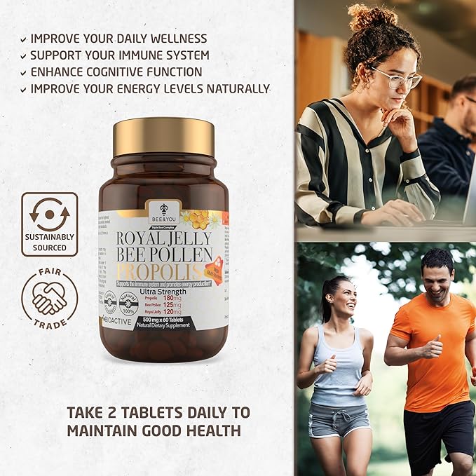 BEE and YOU Royal Jelly Tablet, 100% Natural 60ct