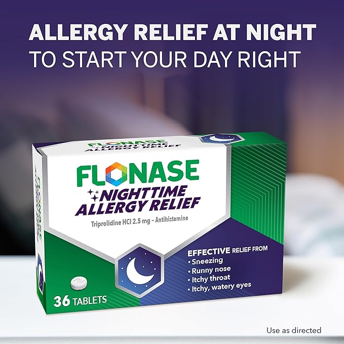 Flonase Nighttime Allergy Relief Tablets, Up 6 Hours 36 Coated