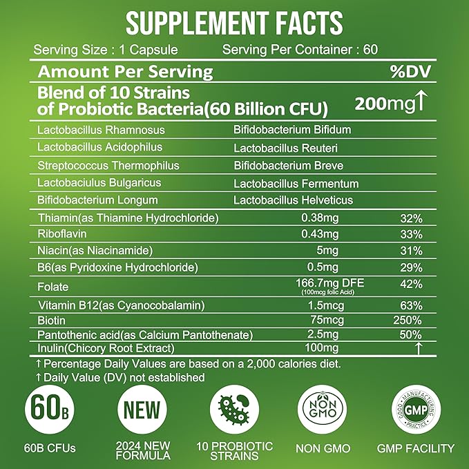 Probiotics 60 Billion CFU 10 Strains 60ct