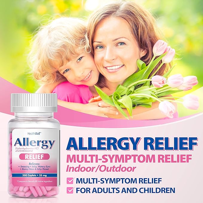 HealthA2Z® Allergy Relief 25mg | (200 Caplets 1))