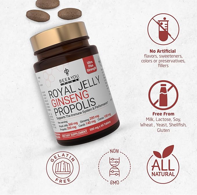 Bee and You Royal Jelly 60ct, 100% 100% Natural