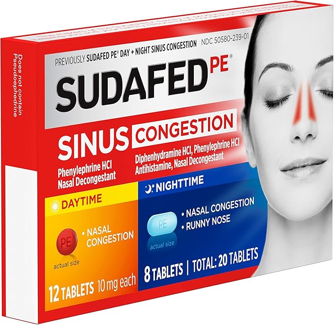 Sudafed PE Day and Night Sinus 20 Count