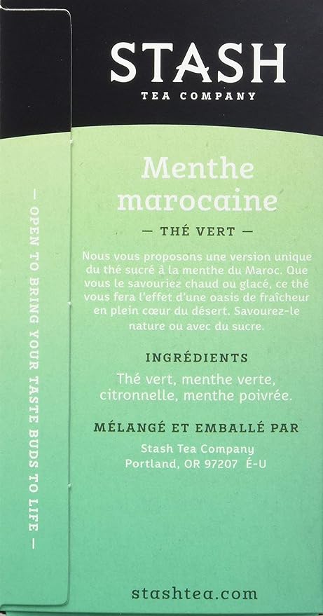 Stash Tea Moroccan Mint Green Tea - Caffeinated, Non-GMO Project Verified Premium Tea with No Artificial Ingredients, 20 Count (Pack of 6) - 120 Bags Total