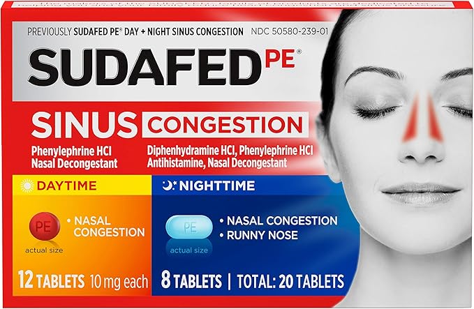 Sudafed PE Day and Night Sinus 20 Count