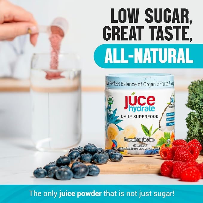 Júce Hydrate Replenishing & Nourishing Superfood Drink - Boost Reduce Fatigue - USDA Certified Organic, Plant-Based, Vegan - Gluten-Free, Dairy-Free, Soy-Free - 8.1 Ounce - By Terra Kai Organics