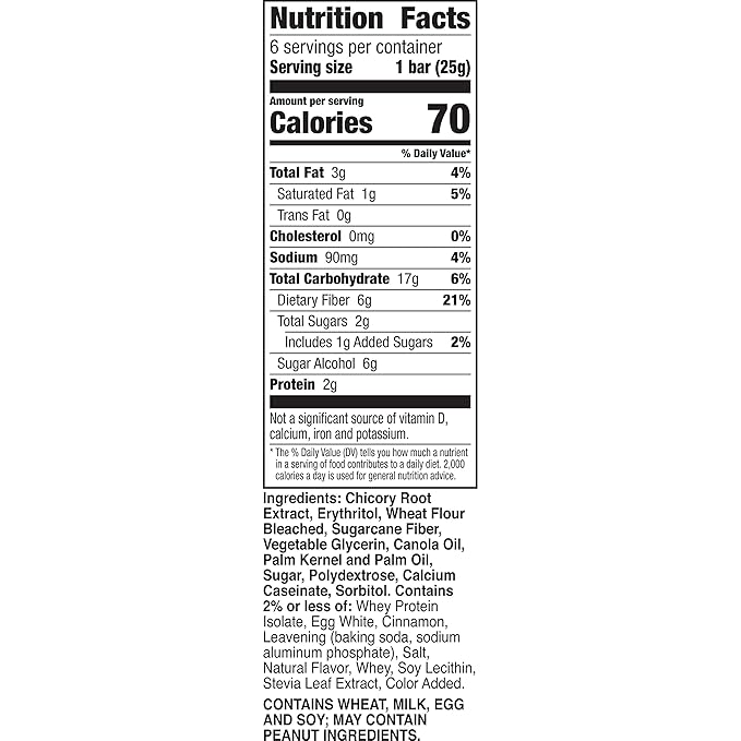 Fiber One 70 Calorie Soft-Baked Bars, Cinnamon Coffee Cake, 6 ct (Pack of 16)