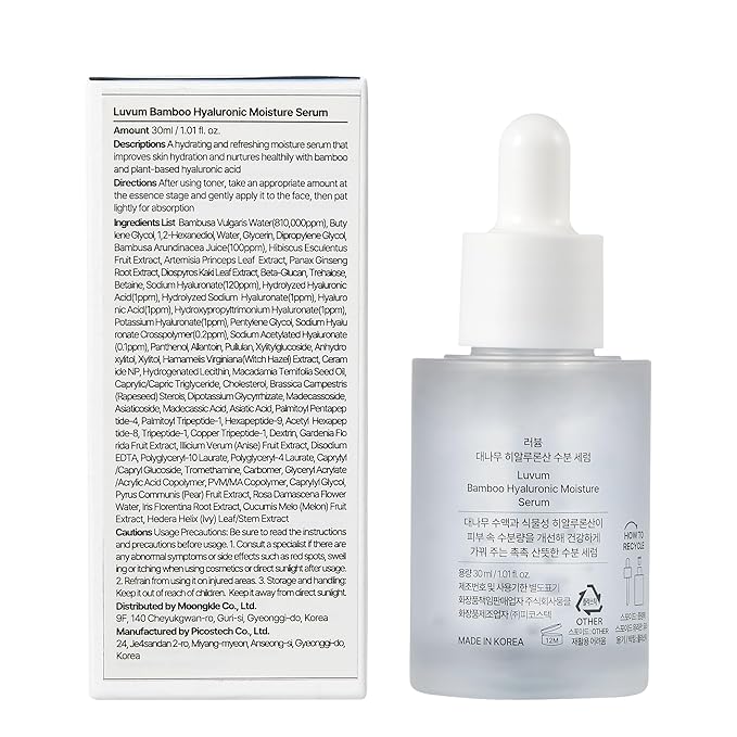 Bamboo Hyaluronic Moisture Serum 1 fl. oz - Hyaluronic Acid Serum - Multi-Weight Hydration - Ceramide Barrier Support - Gentle Formula - Korean Skin Care