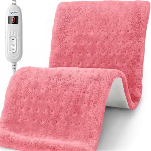 RENPHO Electric Heating pad for Back 12"x24" Pink