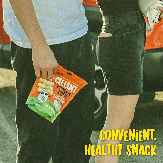 Todd's Better Snacks Egg-Cellent Protein Puffs, Sour Cream & Onion, 1.2 Oz (Pack of 10), Made with Egg Whites, 12g Protein, Gluten Free Healthy Snack