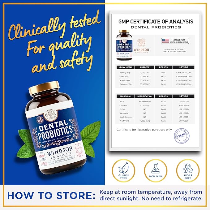 Oral Probiotics for Teeth and Gums 3BN CFU K12 Pro 90 Best