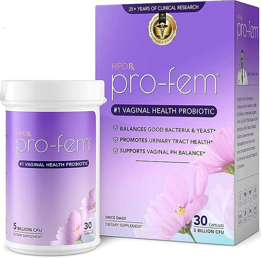 Pro-Fem #1 Vaginal Health Probiotic 7 Days 30 Capsules 1 Pack