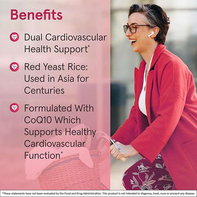 Jarrow Formulas Red Yeast Rice 1200 Co-Q10 100 100 mg 120 Veggie 60 Servings