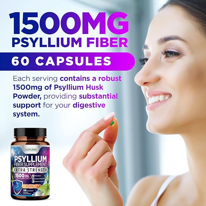 Psyllium Husk Capsules 1500mg 60 Capsules