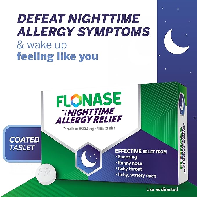Flonase Nighttime Allergy Relief Tablets, Up 6 Hours 36 Coated