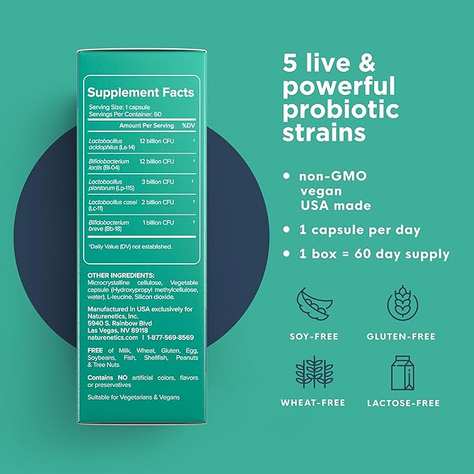 Probiotics 30 Billion CFU Guaranteed 5 Strains 60 Vegan